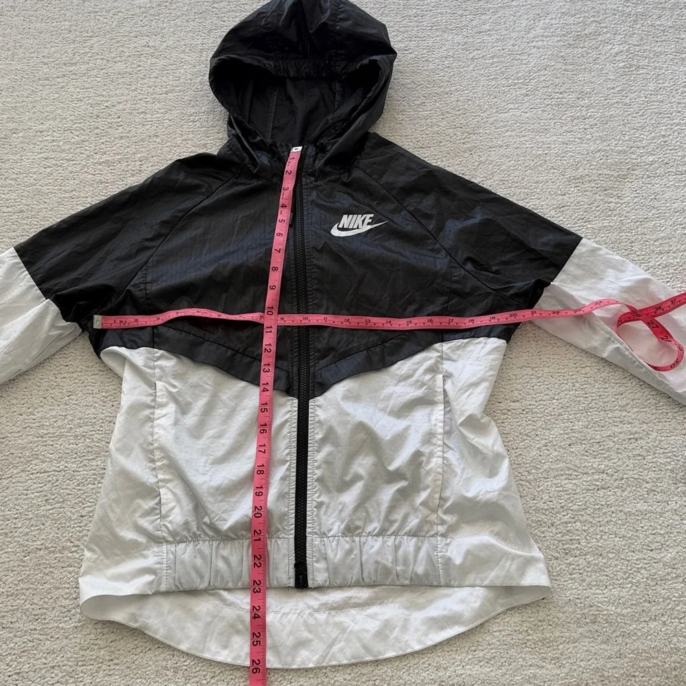 Nike Windrunner Jacket  Black White Long Sleeve Full Zip Hooded Windbreaker Sz S - Picture 7 of 9